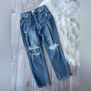 Pistola Ripped Straight Leg Jeans in Blue